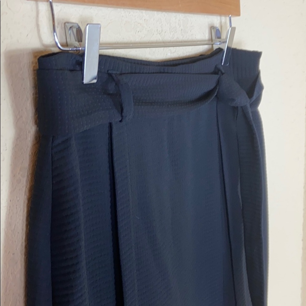 Topshop black midi high waist tie straight skirt 8 - Picture 4 of 8